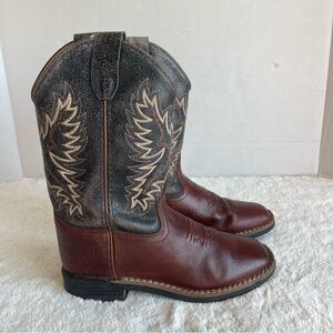 BOYS' RYDER WESTERN BOOTS - SQUARE TOE Size 2 Little Kids